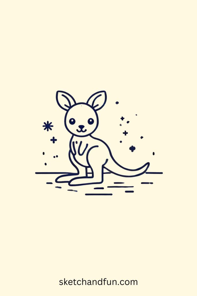 Cute Baby Kangaroo Drawing Easy 