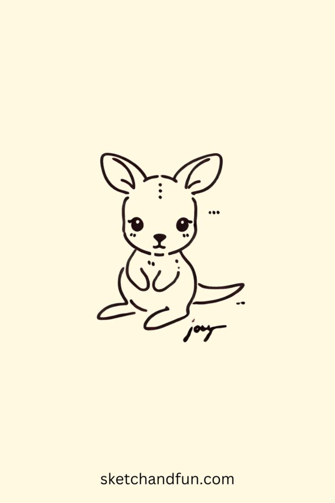 Cute Baby Kangaroo Drawing Easy 