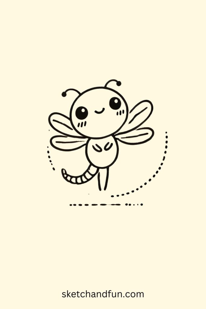 Easy Cute Baby Dragonfly Drawing