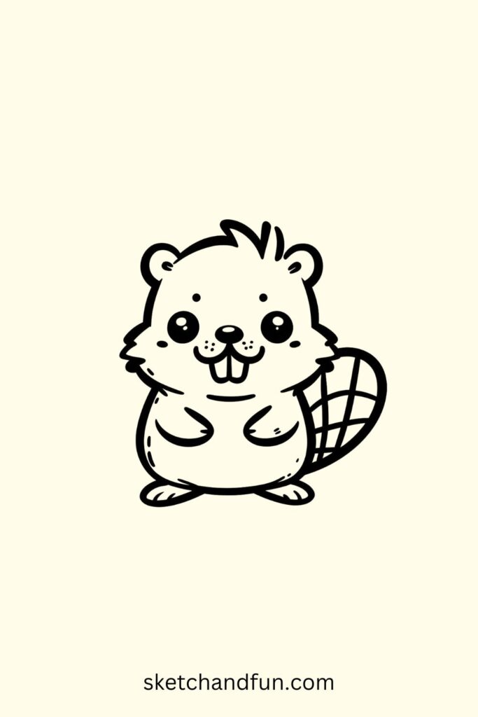 Cute Easy Animals To Draw, Beaver Drawing