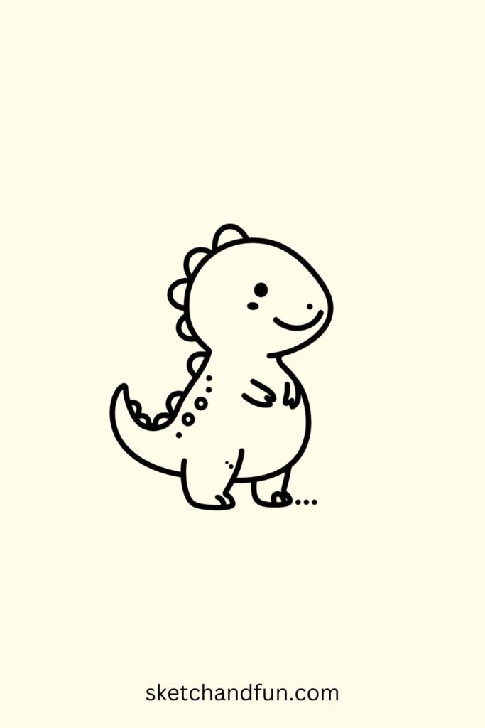 Cute Easy Animal To Draw, DInosaur Drawing