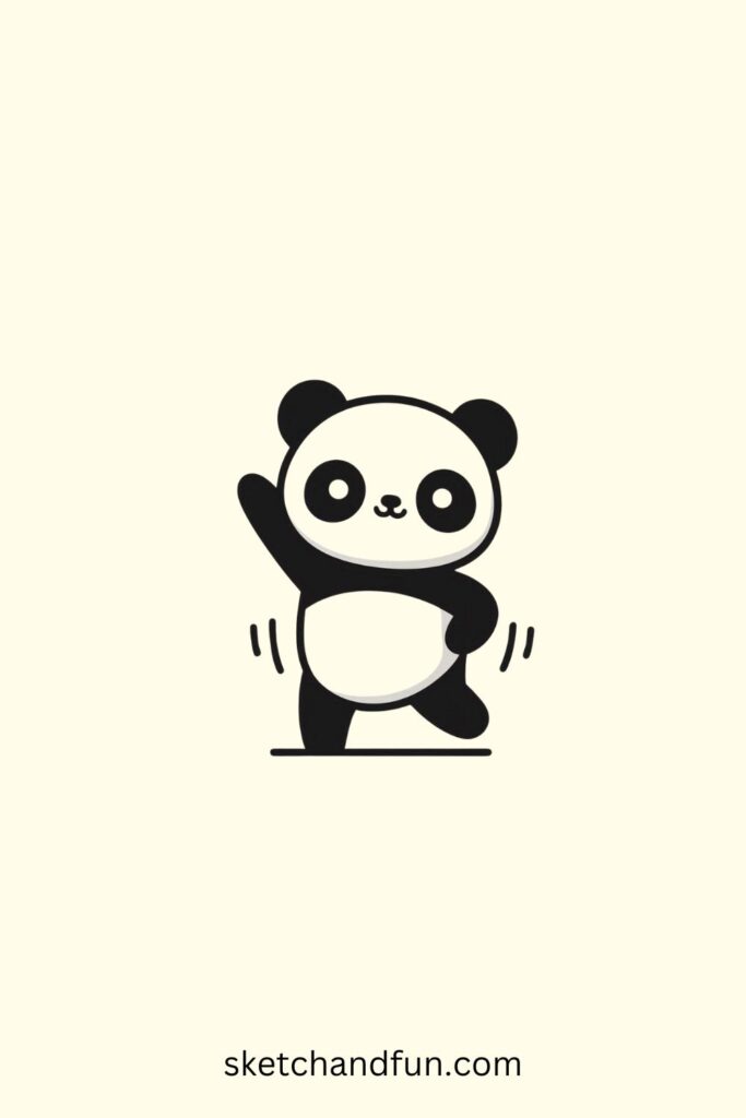 Cute Dancing Panda Drawing