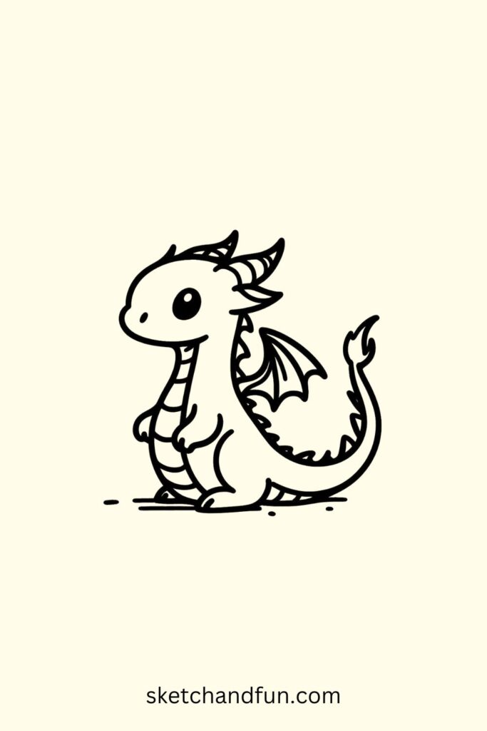 Easy Cute Animals To Draw, Dragon Drawing