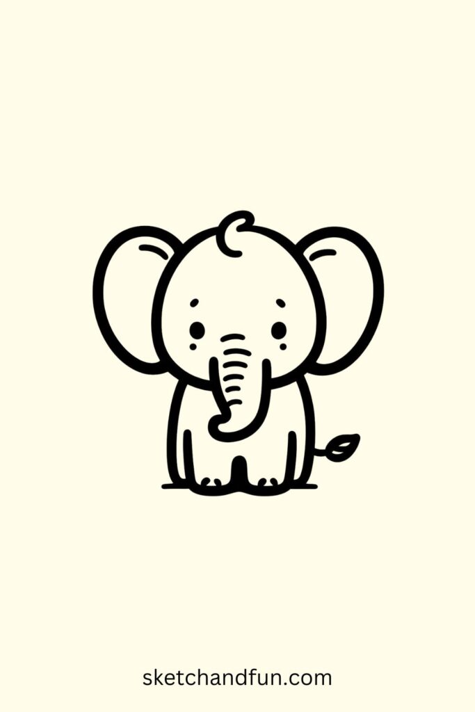 Easy Animal Drawings, Elephant Drawing