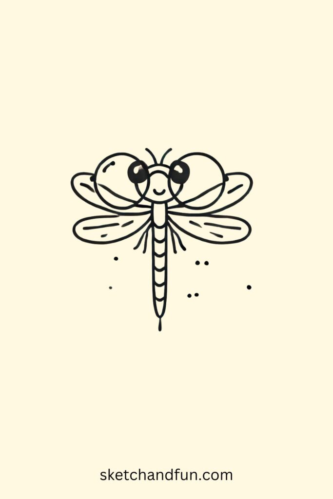 Dragonfly Drawing Easy, Nerdy Dragonfly Drawing