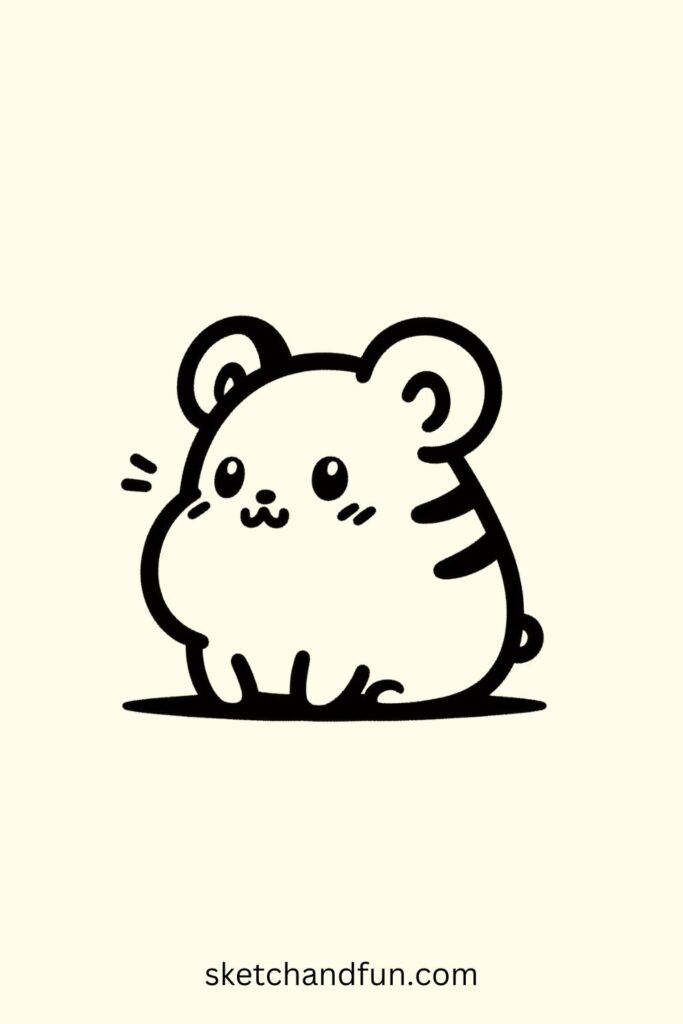 Easy Animal To Draw Cute, Hamster Drawing