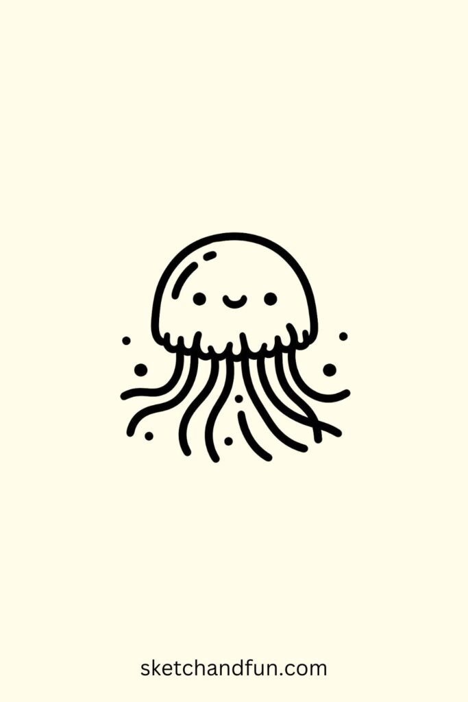 Easy Animal Drawing, Jellyfish Drawing