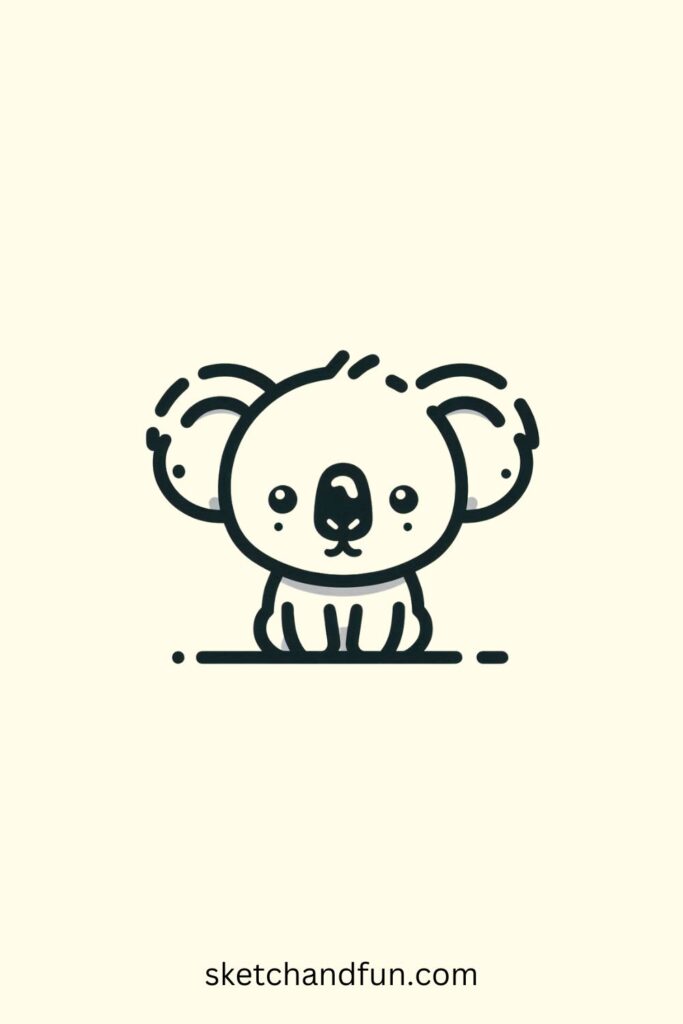 Cute Easy Animal Drawing Ideas, Koala Drawing