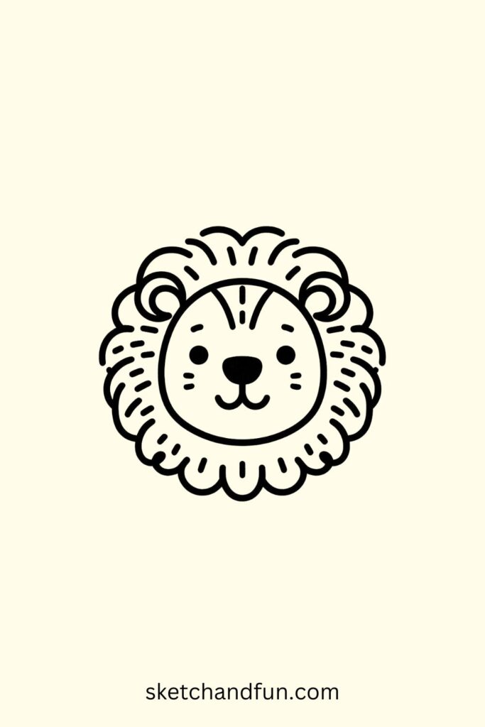 Cute Easy Animals To Draw For Beginners, Lion Drawing