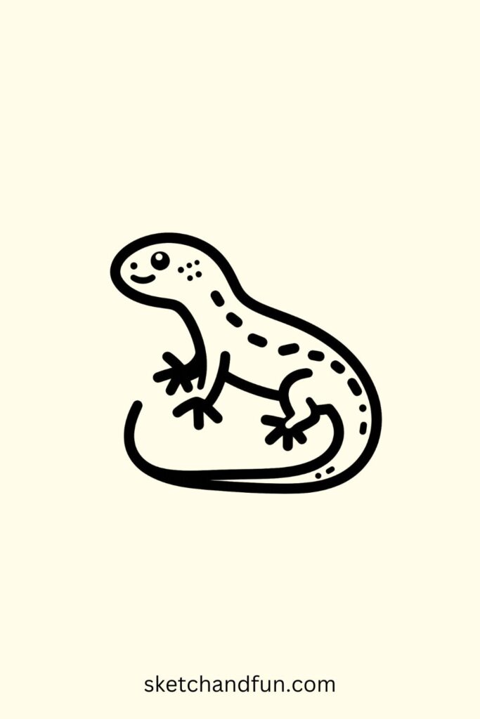 Cute Animals To Draw Cartoon, Lizard Drawing