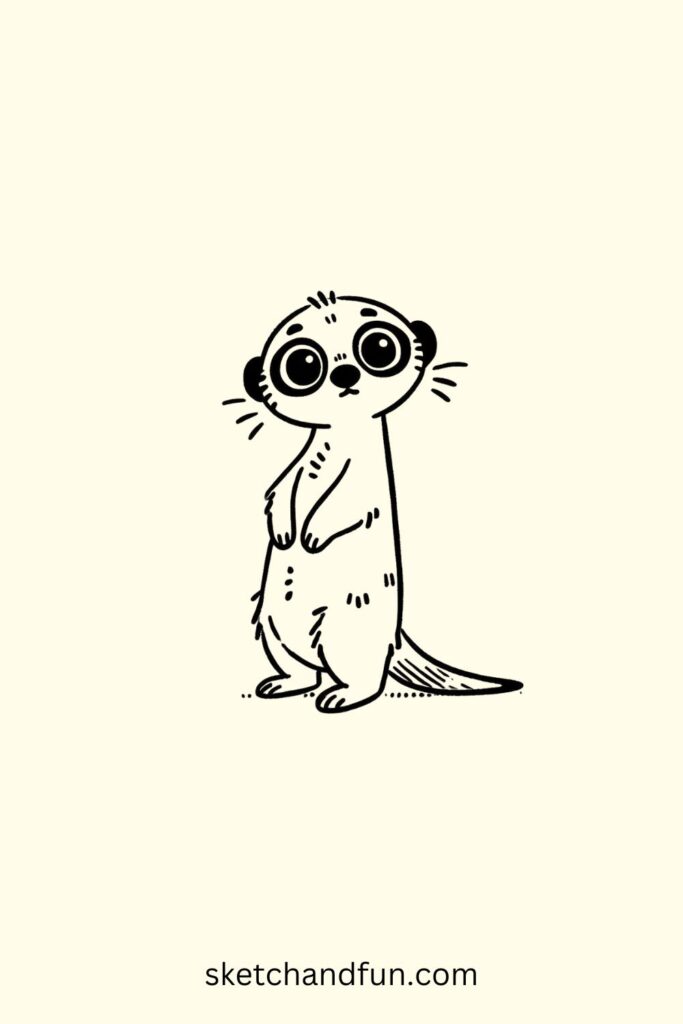 Very Easy Animal To Draw, Meerkat Drawing