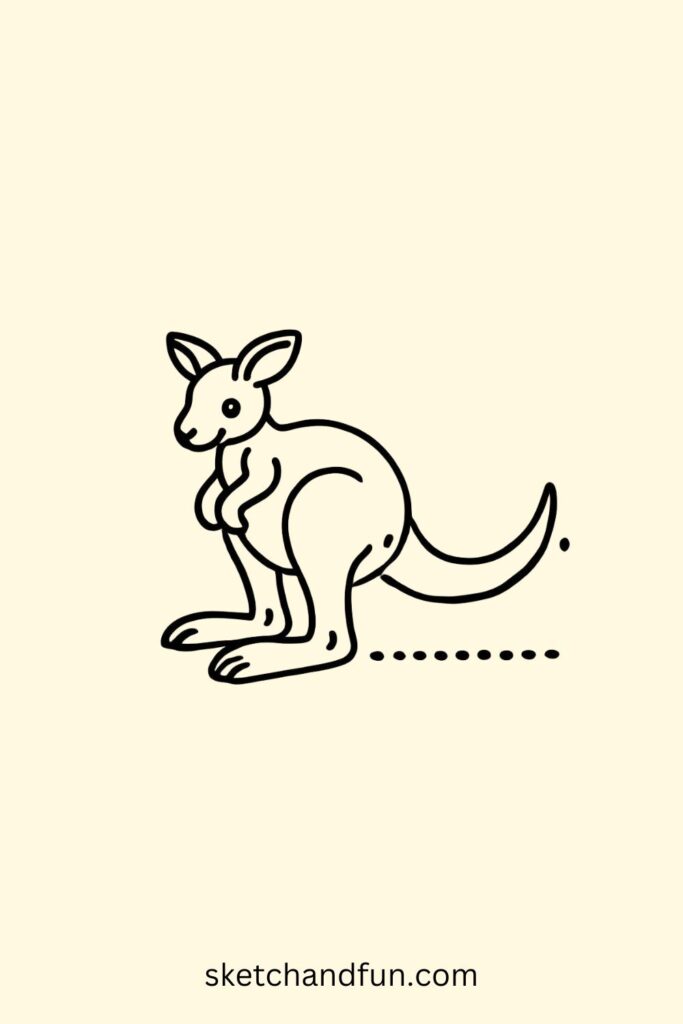 Basic Kangaroo Outline Drawing Easy