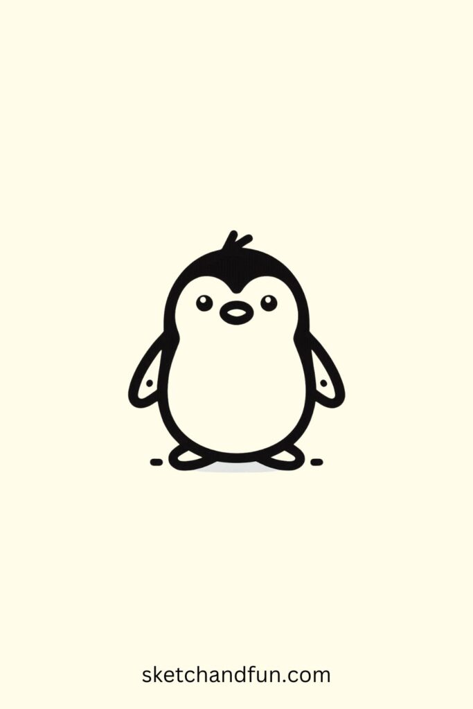 Cute Animal Drawings Easy, Penguin Drawing