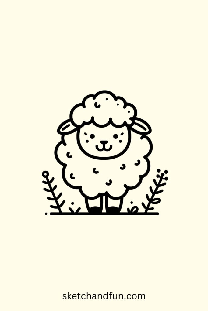 Cute Easy Animal To Draw, Sheep Drawing