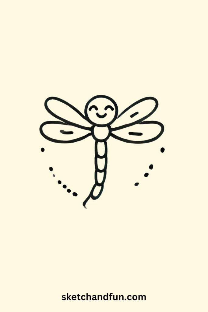 Simple Dragonfly Outline Drawing