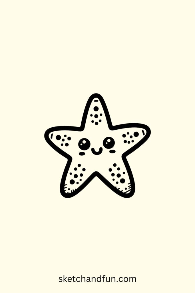 Easy Animals To Draw, Starfish Drawing