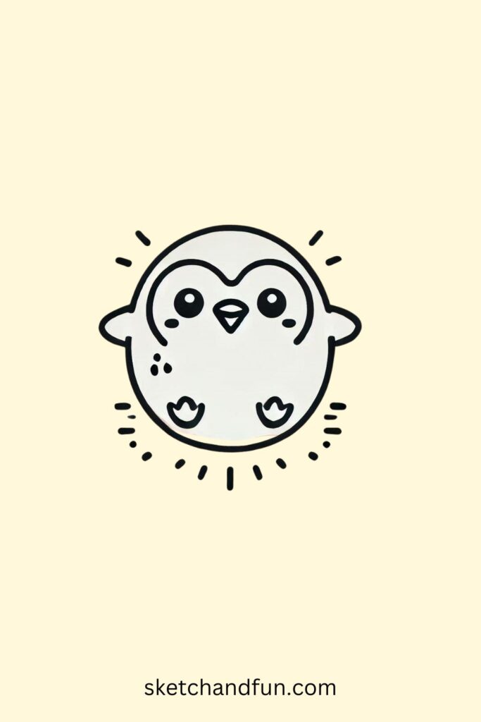 Cute baby penguin drawing easy