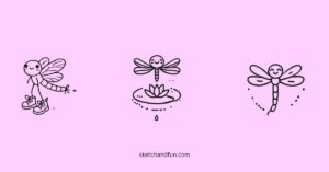 easy cute Dragonfly drawing ideas