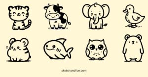 50 easy cute animals to draw for beginners