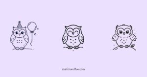 easy cute owl drawing ideas for kids