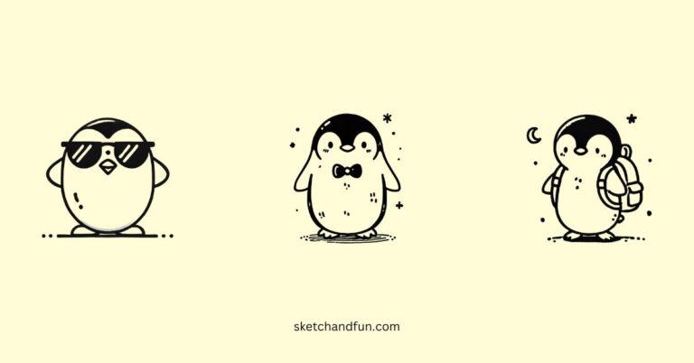easy cute penguin drawing ideas