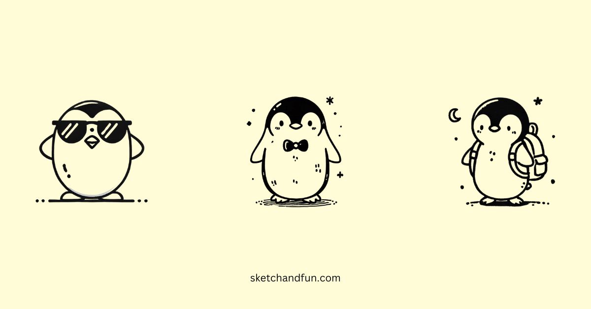 easy cute penguin drawing ideas