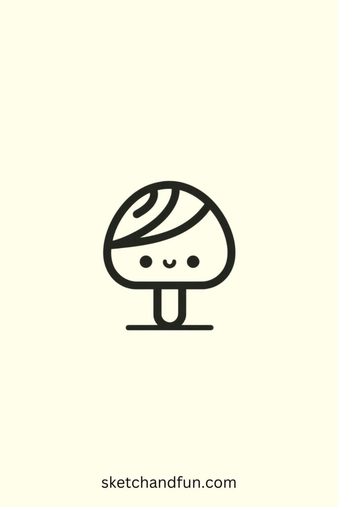 Cartoon Cute Mushroom Drawing, Candy Mushroom