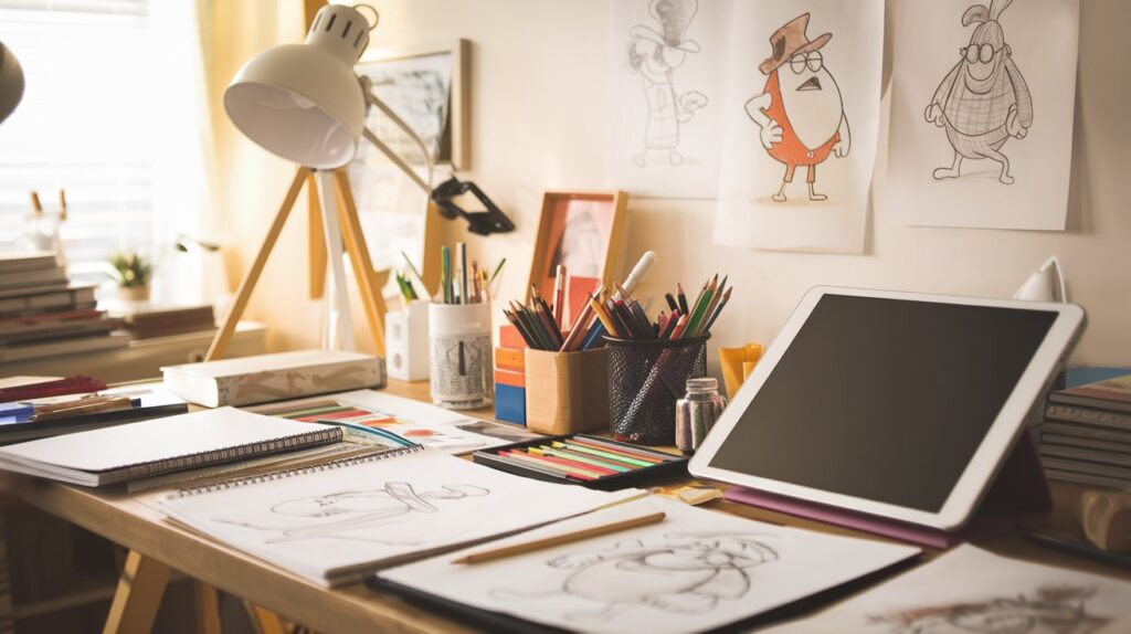 About Us, Sketch and Fun Image of an Art Studio