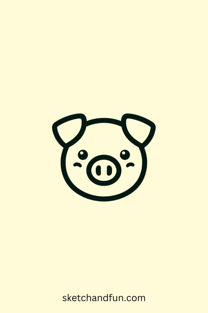 Easy Pig Face Drawing