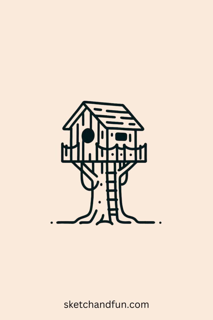 Mini Tree House Drawing