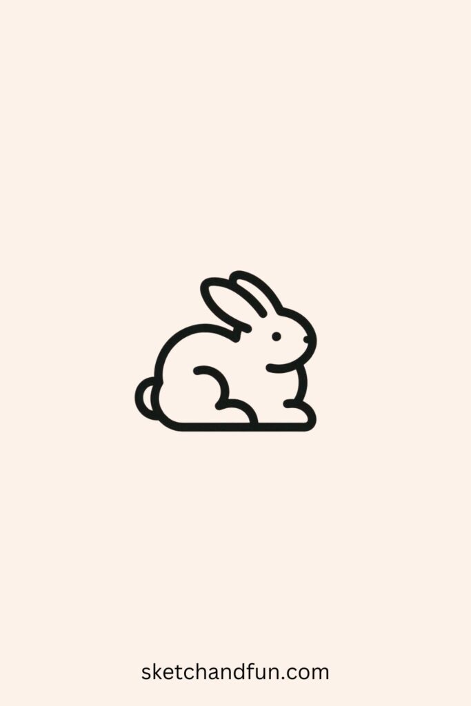 Cute Bunny Easter Drawing, A Cloud Shaped Like a Bunny