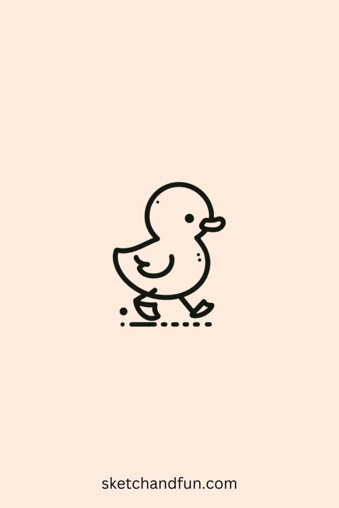 Cute Bird Drawing Easy, Baby Duck