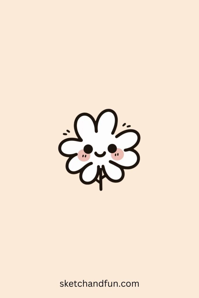Cute Plant Drawings, Blushing Daisy