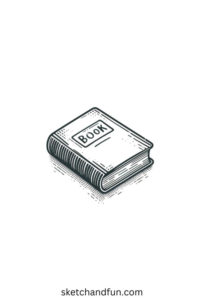 Cute Sketch Drawing, Book