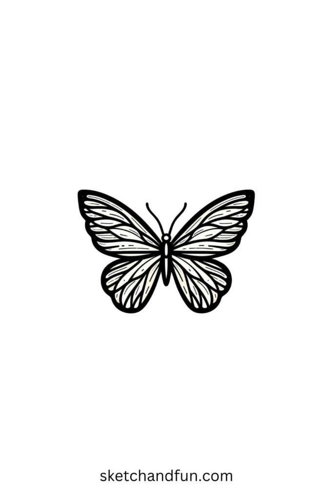 Creative Easy Sketches For Beginners, Butterfly