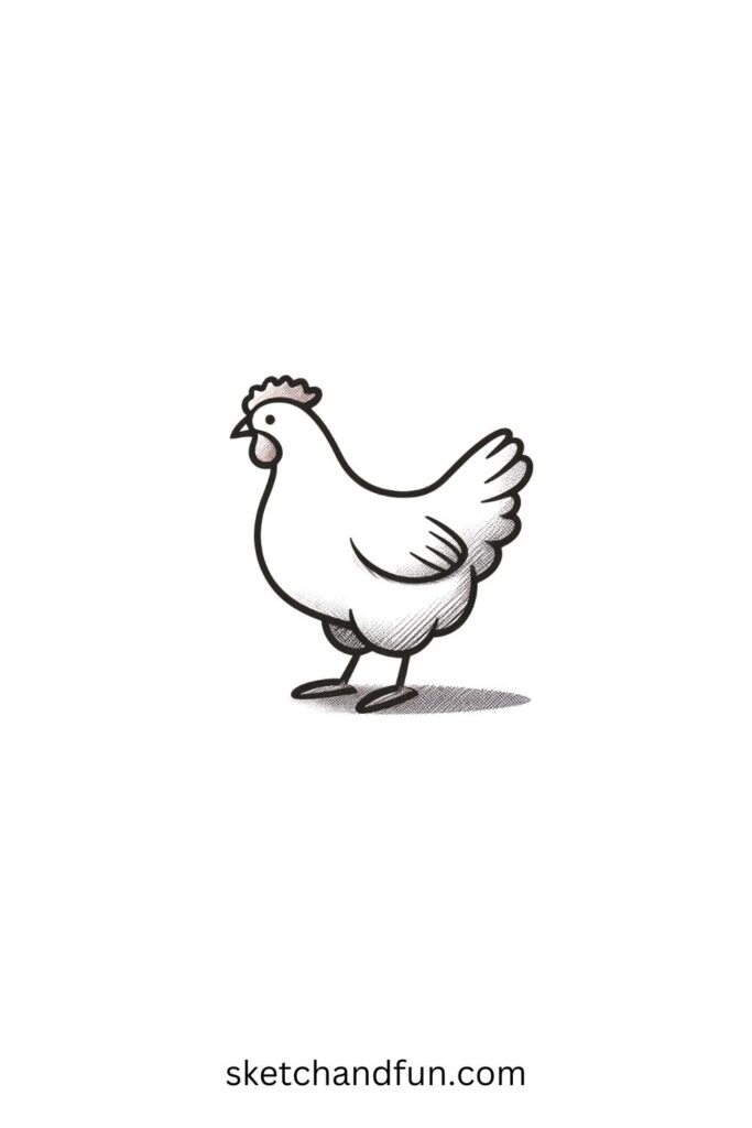 Cute Drawings Sketch, Hen