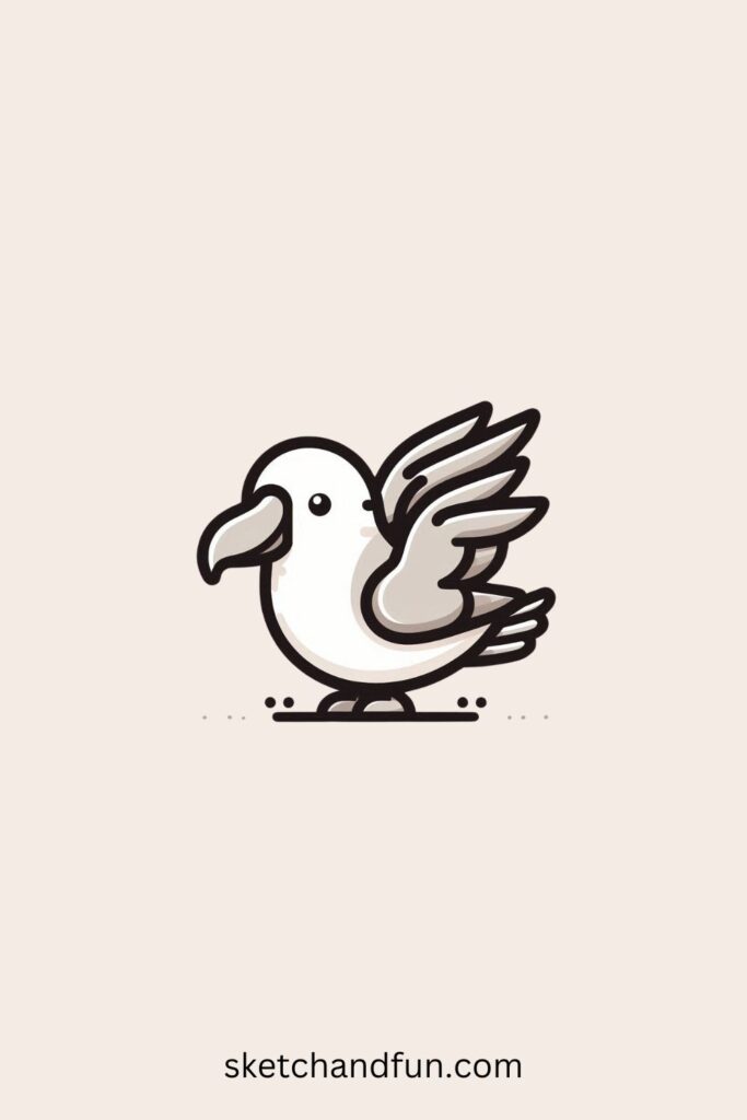 Cute Albatross Drawing Easy