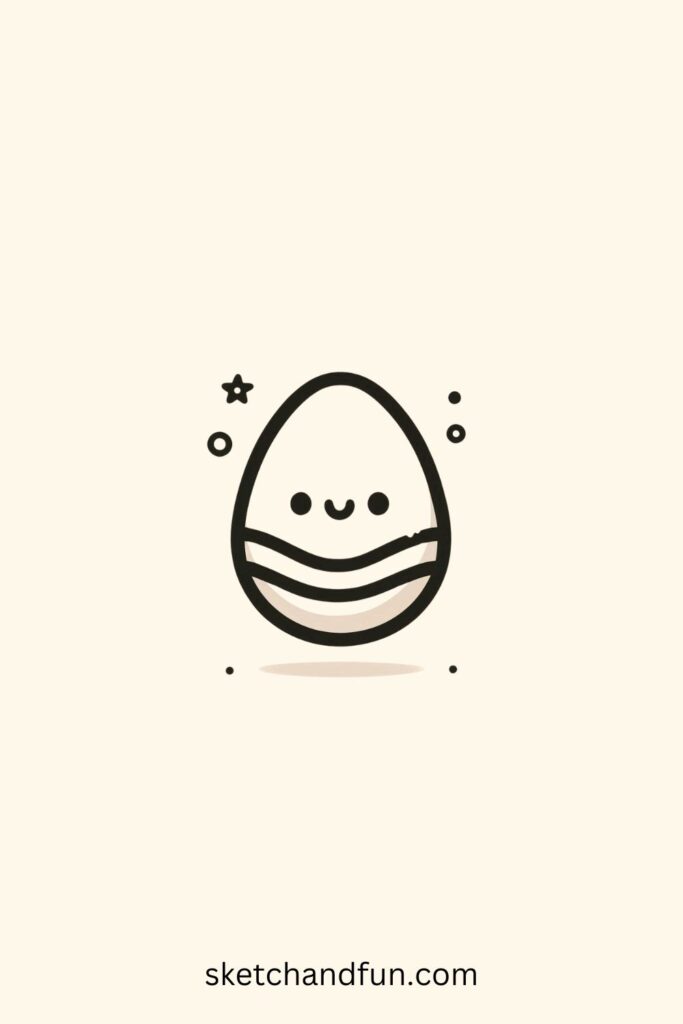 Cute Easter Egg Drawing Easy, Decorated Easter Egg
