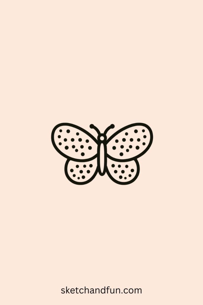 Butterfly Drawing Ideas, Dotted Butterfly