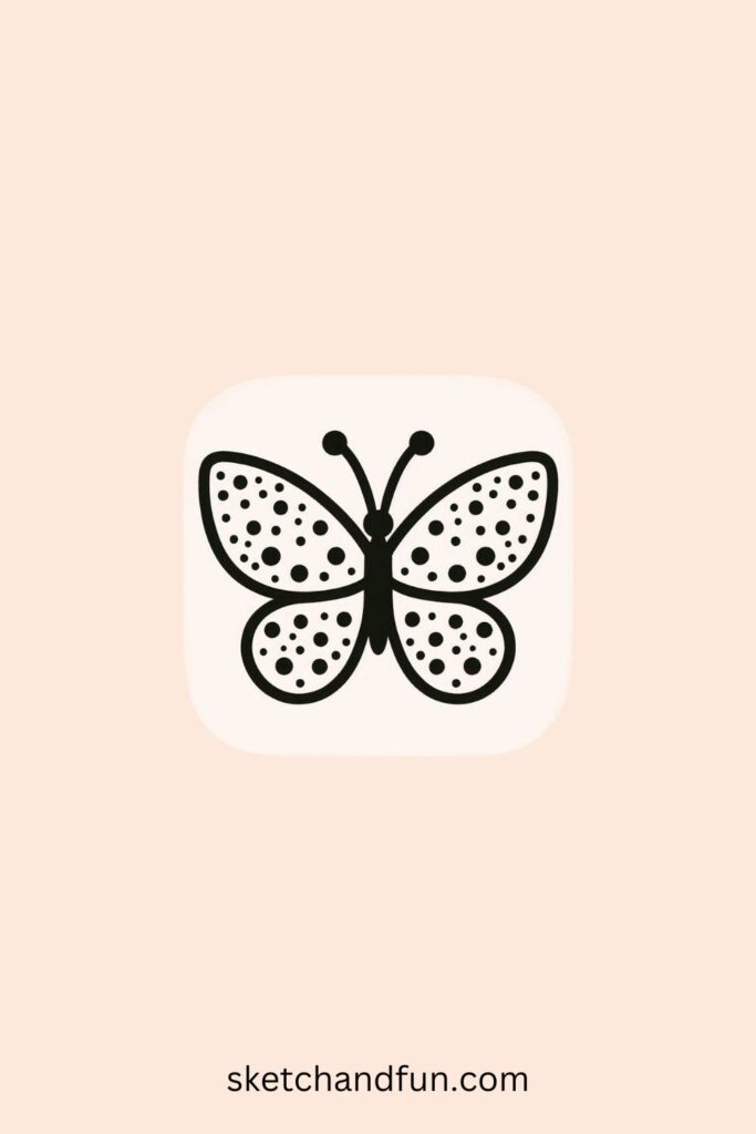 Butterfly Drawing Ideas, Dotted Butterfly