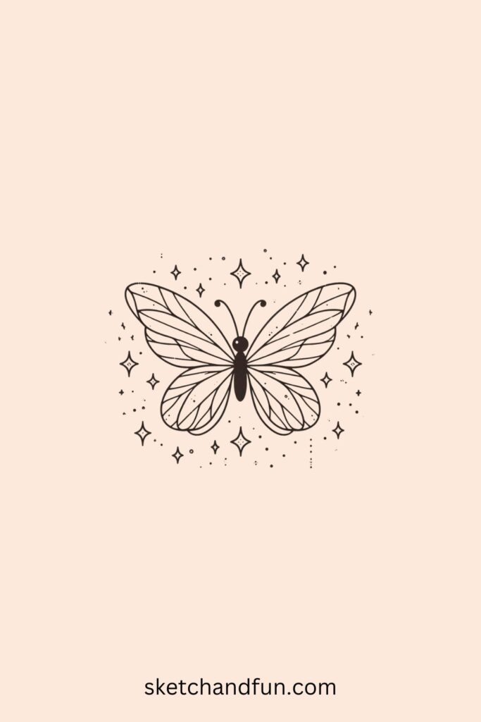 Butterfly Drawing Easy Cute, Fairy Butterfly