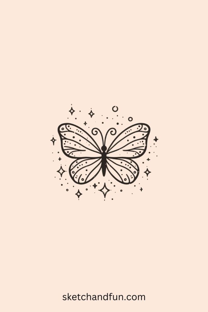Butterfly Drawing Easy Cute, Fairy Butterfly