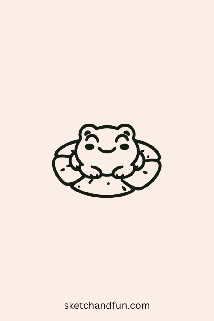Easy Cute Plant Drawing, Floating Lily Pad
