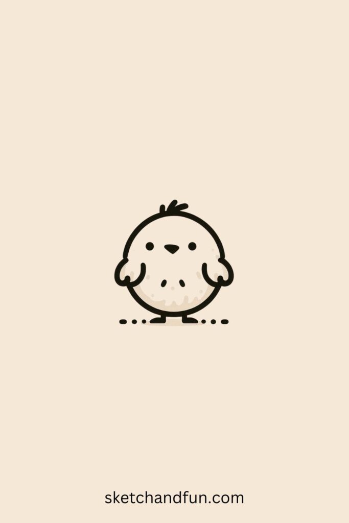 Easter Drawing Idea of a Fluffy Chick