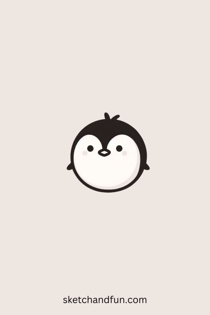 easy cute bird drawing of a little penguin
