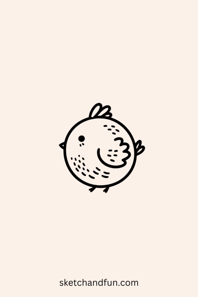 Easy Cute Fluffy Quail Bird Drawing