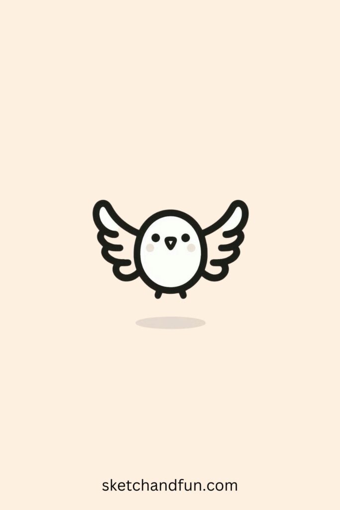 Bird Drawing Flying In The Sky