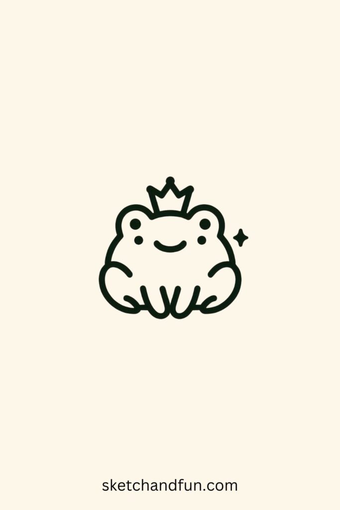 Aesthetic Drawing Prompts, Frog with a Crown