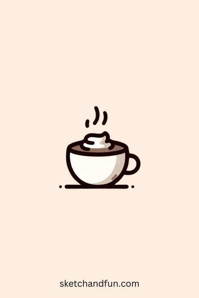 Cute Aesthetic Drawing Easy, Hot Cocoa Cup