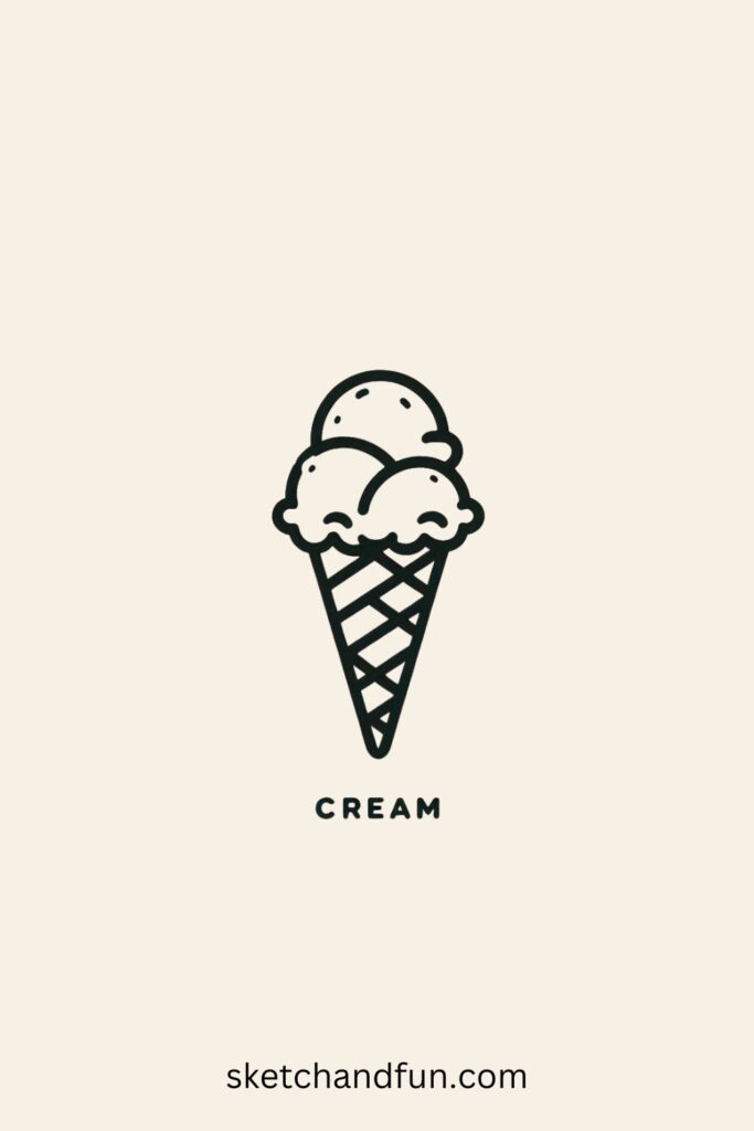 Easy Drawing Idea, Ice Cream Cone